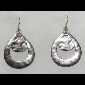 Silpada Silver Textured Teardrop Earrings